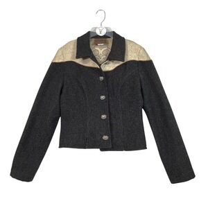 Rough Rider‎ Circle T XS Western Cropped Jacket Concho Buttons Embroidered Yoke